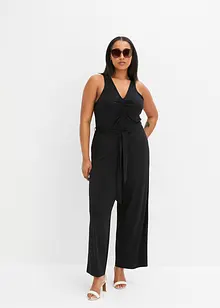 Jersey jumpsuit met plooitjes, bonprix