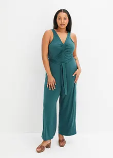 Jersey jumpsuit met plooitjes, bonprix