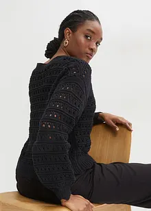 Ajour vest van katoen, bonprix