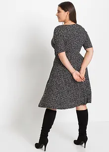 Gedessineerde jersey jurk met drapering in een zachte viscosemix, bonprix