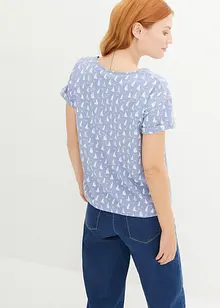 Gedessineerd T-shirt met strikkoordjes, bonprix