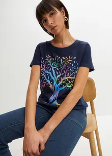 T-shirt met print van biologisch katoen, bonprix