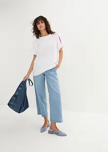 T-shirt met volantmouwen en neon tapes, bonprix