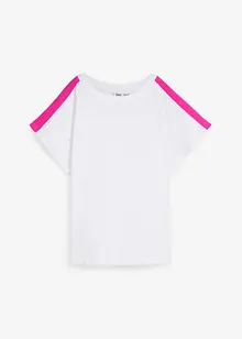 T-shirt met volantmouwen en neon tapes, bonprix