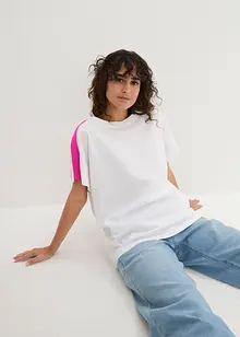 T-shirt met volantmouwen en neon tapes, bonprix