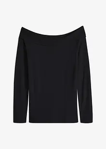 Geribde off shoulder trui, bonprix