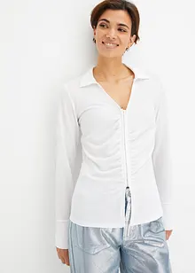 Crêpe shirt met plooitjes, bonprix