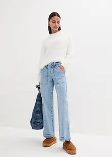 Cargo jeans met mid waist, bonprix