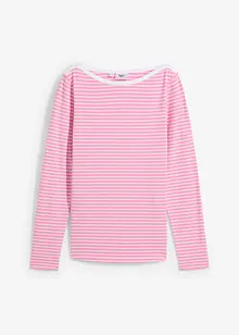 Gestreepte longsleeve met boothals, bonprix