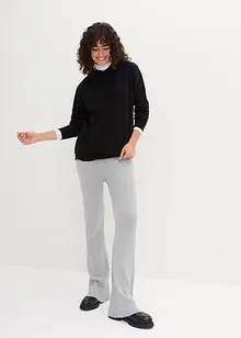 Gebreide broek met elastische band en strikkoordjes, bonprix