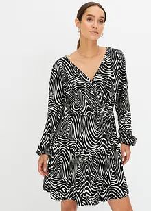 Crêpe jersey jurk in wikkellook, bonprix