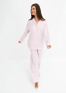 Geweven pyjama van flanel met cadeauzakje en slaapmasker (3-dlg. set), bonprix