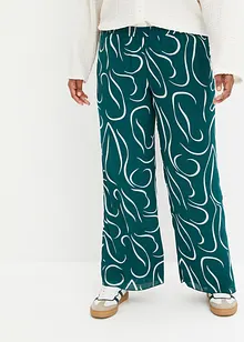 Soepelvallende broek met print, bonprix