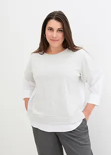 Blouse met sweat inzet, 3/4 mouw, bonprix