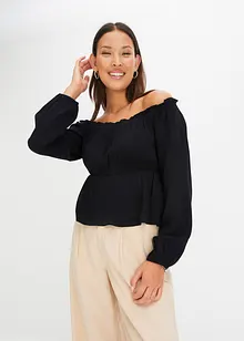 Carmen blouse van crinkle viscose, bonprix