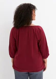 Katoenen shirtblouse met carréhals, halflange mouw, bonprix