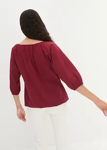 Katoenen shirtblouse met carréhals, halflange mouw, bonprix