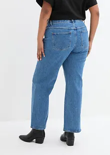 Wide jeans met mid waist en splitten, bonprix