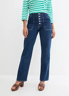 Mid waist stretch jeans, straight, bonprix