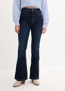 Flared stretch jeans met high waist, bonprix