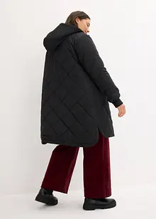 Korte coat met capuchon en stiksels, bonprix