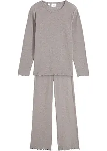 Meisjes geribde pyjama (2-dlg. set), bonprix