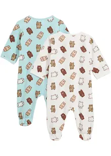 Baby fleece jumpsuit (set van 2), bonprix