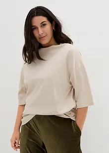 Oversized shirt met opstaande kraag van interlock, bonprix