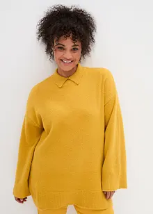 Oversized trui met col en zijsplitten, bonprix