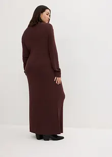 Gebreide maxi jurk met opstaande kraag, lange mouw, bonprix