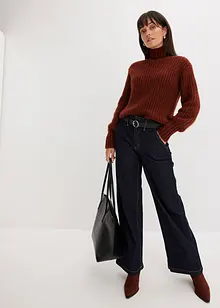 Wide leg paperbag jeans high waist, bonprix