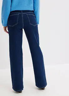 Wide leg jeans met high waist en biologisch katoen, bonprix