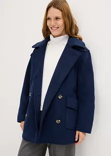 Lange peacoat in wollen look, bonprix