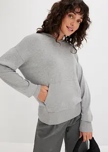 Gebreide hoodie met kangoeroezak van viscosemix, bonprix