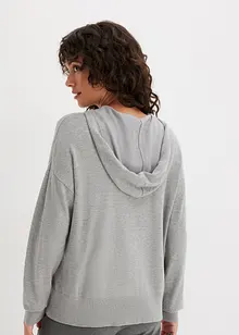 Gebreide hoodie met kangoeroezak van viscosemix, bonprix