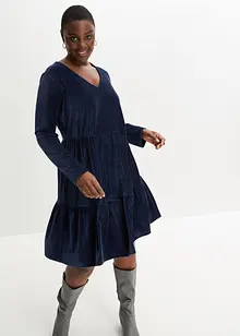 Mini jurk van elastisch fluweel, bonprix
