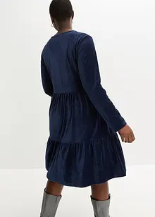 Mini jurk van elastisch fluweel, bonprix