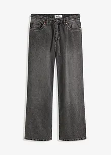 Wide leg jeans met mid waist, bonprix