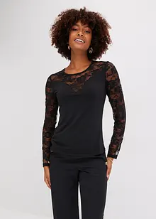 Longsleeve met kant, bonprix