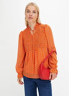 Blouse met strikkoordjes, bonprix