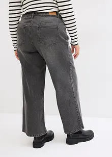 Wide leg jeans met mid waist, bonprix