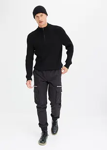 Regular fit stretch instap thermobroek met cargozakken, straight, bonprix