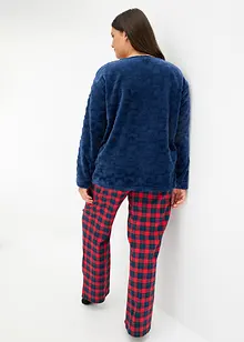 Fleece pyjama met flanellen broek (2-dlg. set), bonprix