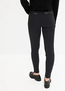 Legging van stevige jersey met imitatieleren details, bonprix