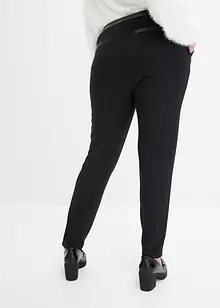 Legging van stevige jersey met imitatieleren details, bonprix