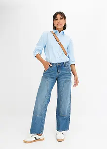 Wide leg jeans met low waist, bonprix