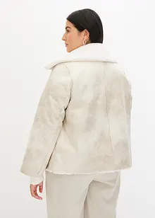 Imitatie lammy coat met glans, bonprix