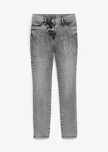 Slim fit jeans met stras, bonprix