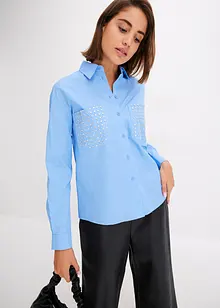 Blouse met studs en lange mouwen, bonprix