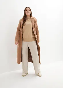 Stretch broek met pied-de-poule, wide leg, bonprix